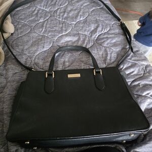 Kate Spade Black Satchel with Gold Accents